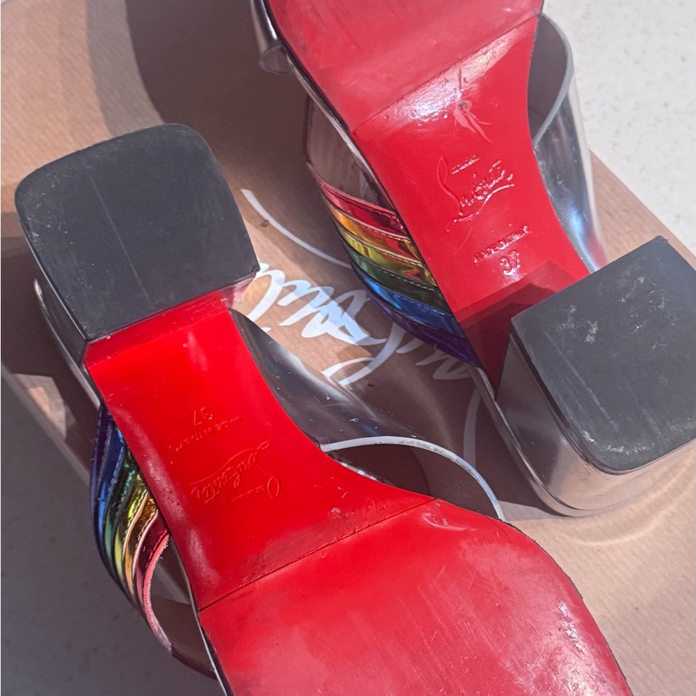 Christian Louboutin Multicolor Strappy Heels - Picture 5 of 6